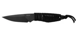 ANV Knives P100 Sleipner Cerakote, Black Paracord, P100-037, Black Kydex Sheath, Neck Knife