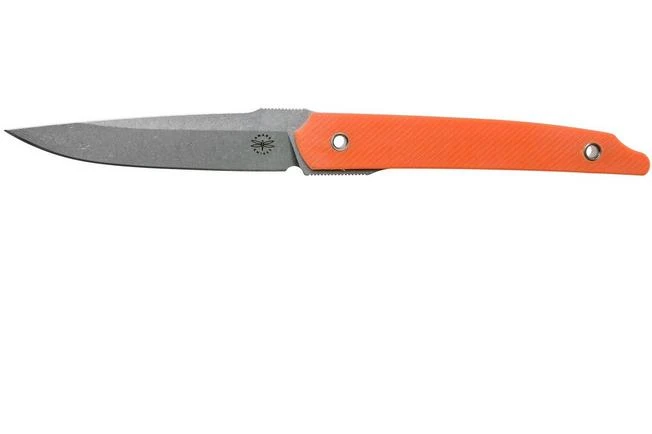 Amare Knives Pocket Peak Fixed, Stonewash Orange G10, Fixed Knife
