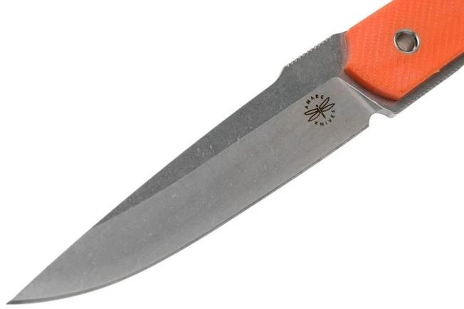 Amare Knives Pocket Peak Fixed, Stonewash Orange G10, Fixed Knife - Image 3