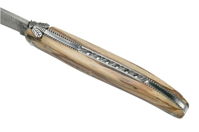 Laguiole En Aubrac Le Perlé 12 Cm L0512WA6J3DB Balbach Damast Full Handle Beech Wood - Image 7