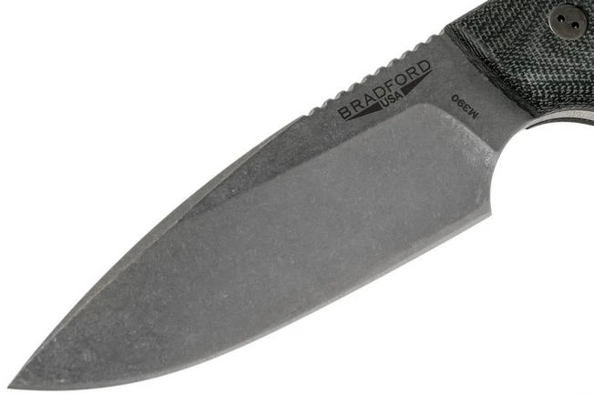 Bradford Guardian 4FE, 3D Black Micarta Guardian 4 M390, Sabre Stonewashed False Edge 4FE-101 - Image 3