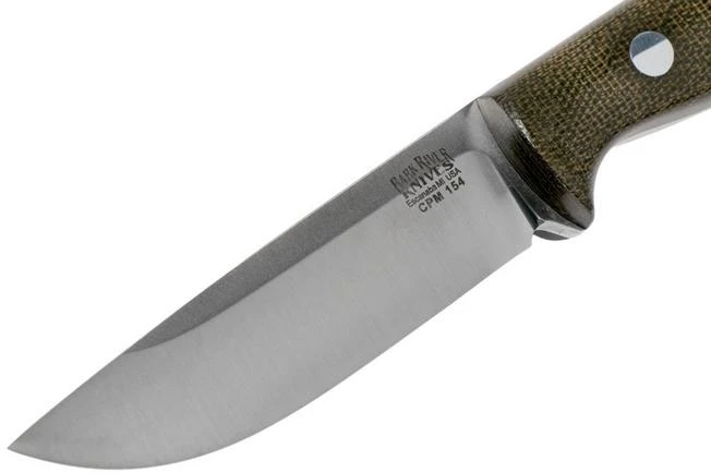 Bark River Bravo EDC CPM 154, Green Canvas Micarta, Rampless - Image 3