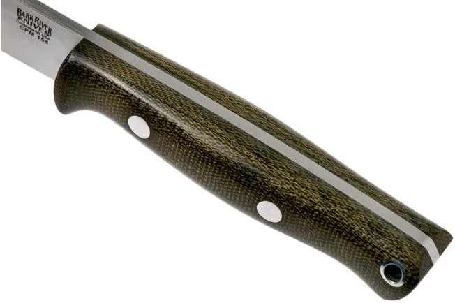 Bark River Bravo EDC CPM 154, Green Canvas Micarta, Rampless - Image 5