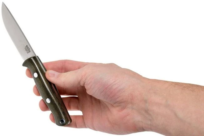 Bark River Bravo EDC CPM 154, Green Canvas Micarta, Rampless - Image 6