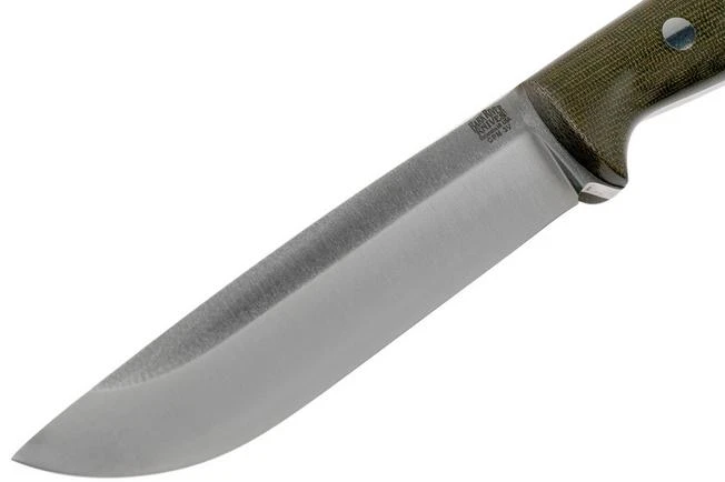 Bark River Bravo 1.5 Rampless CPM 3V Field Knife, Green Canvas Micarta - Image 3