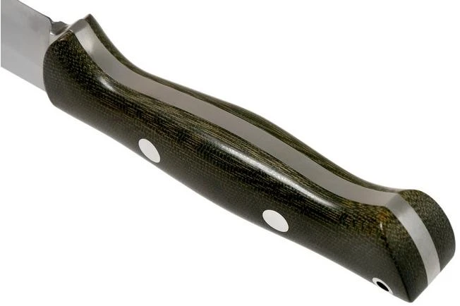 Bark River Bravo 1.5 Rampless CPM 3V Field Knife, Green Canvas Micarta - Image 4