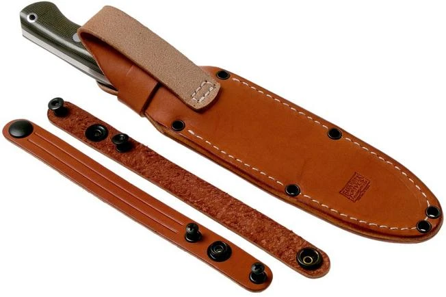 Bark River Bravo 1.5 Rampless CPM 3V Field Knife, Green Canvas Micarta - Image 7