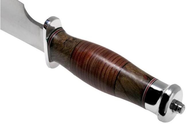 Bark River Highwayman III A2 Stacked Leather, Black Gold Maple Bowie Knife - Image 4