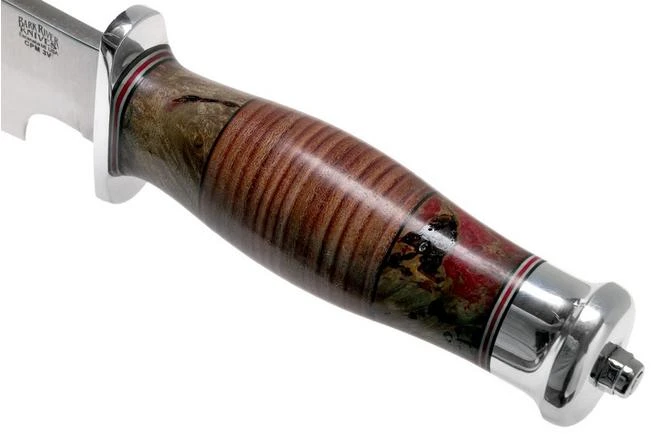 Bark River Highwayman III A2 Stacked Leather, Black Gold Maple Bowie Knife - Image 5