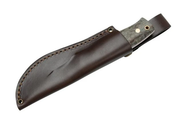 Brisa Skinner 90 - Elmax Flat - Stabilized Curly Birch 361 Hunting Knife - Image 4