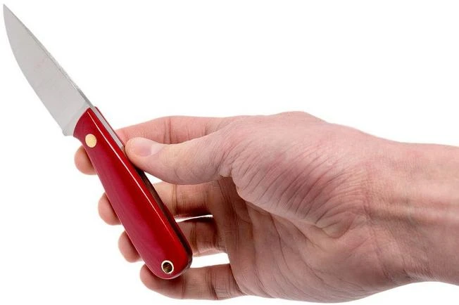 Brisa Necker 70 Alice, Red Micarta, Leather Sheath 9819 - Image 6