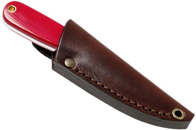 Brisa Necker 70 Alice, Red Micarta, Leather Sheath 9819 - Image 7