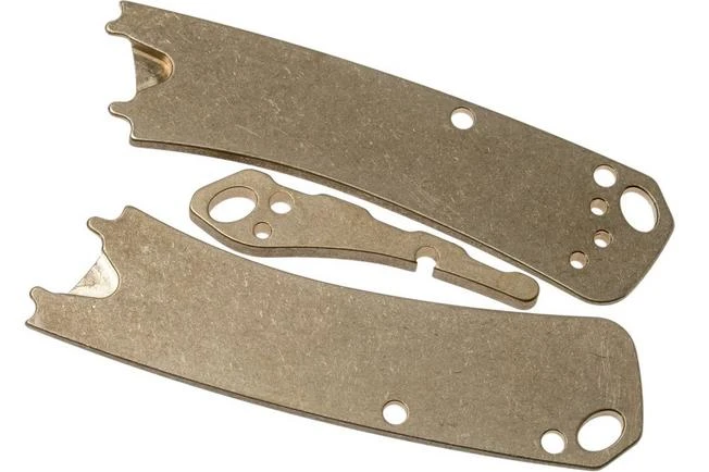 Flytanium Benchmade Mini Crooked River Scale, Pivot Collars & Backspacer, Brass - Image 2