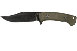 Rick Hinderer Ranch Bowie Green Canvas Micarta, DLC Stonewashed, Bowie Knife