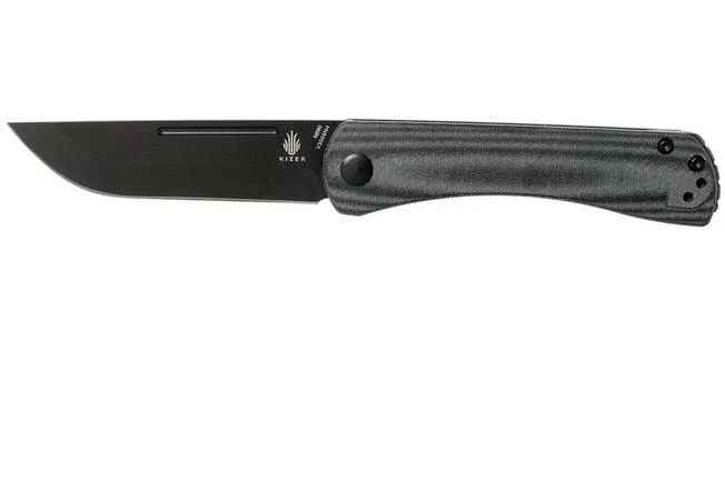 Kizer Pinch V3009N4 Black Micarta Pocket Knife, Rolf Helbig Design