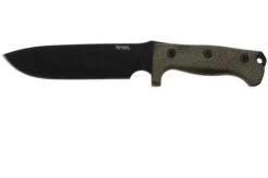 LionSteel M7B CVG Black, Green Canvas Micarta Fixed Knife, Molletta Design