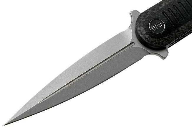 We Knife Angst 2002A Carbon Fibre, Green G10 Pocket Knife, Justin Lundquist Design - Image 3