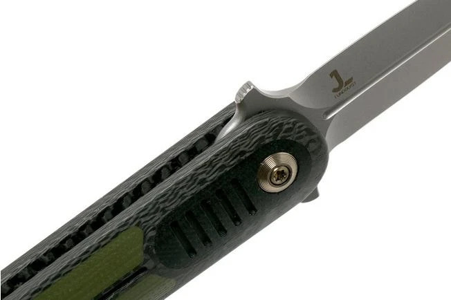 We Knife Angst 2002A Carbon Fibre, Green G10 Pocket Knife, Justin Lundquist Design - Image 6