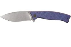 WE Knife Balaenoptera WK712B Pocket Knife, Purple Handle, Stonewashed Blade