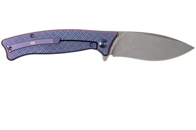 WE Knife Balaenoptera WK712B Pocket Knife, Purple Handle, Stonewashed Blade - Image 2