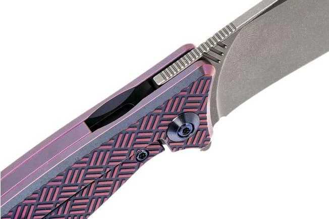 WE Knife Balaenoptera WK712B Pocket Knife, Purple Handle, Stonewashed Blade - Image 6