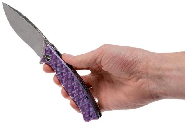 WE Knife Balaenoptera WK712B Pocket Knife, Purple Handle, Stonewashed Blade - Image 8